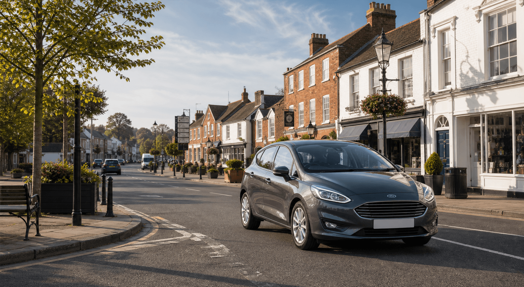 Compact hire car ready for practical travel around Hook