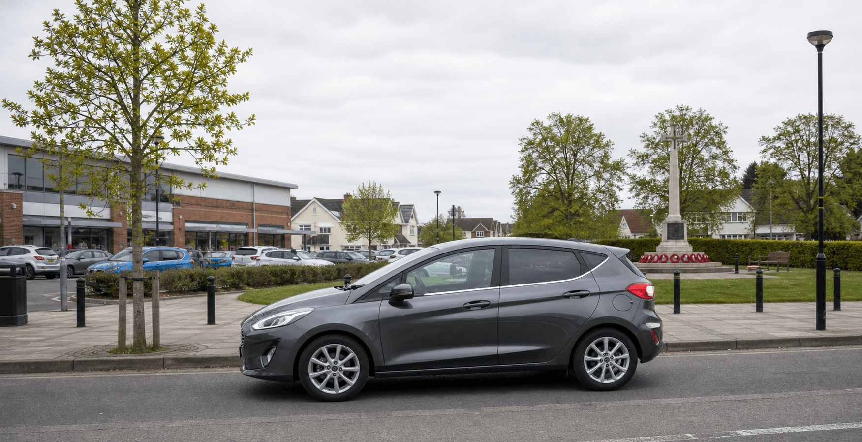 Compact hire car ready for practical travel around Fleet